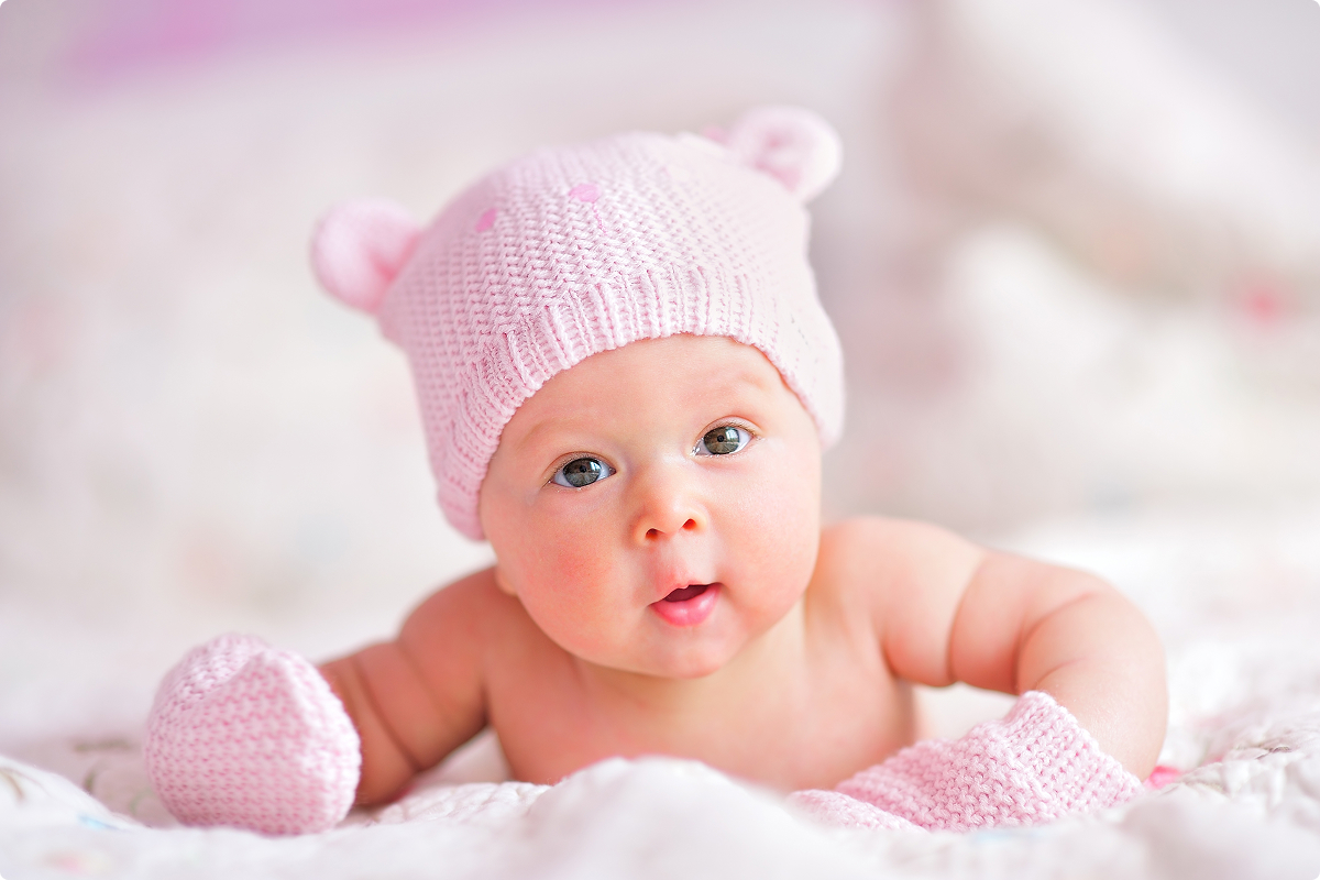 Newborn baby Layla Rose Johnson smilin