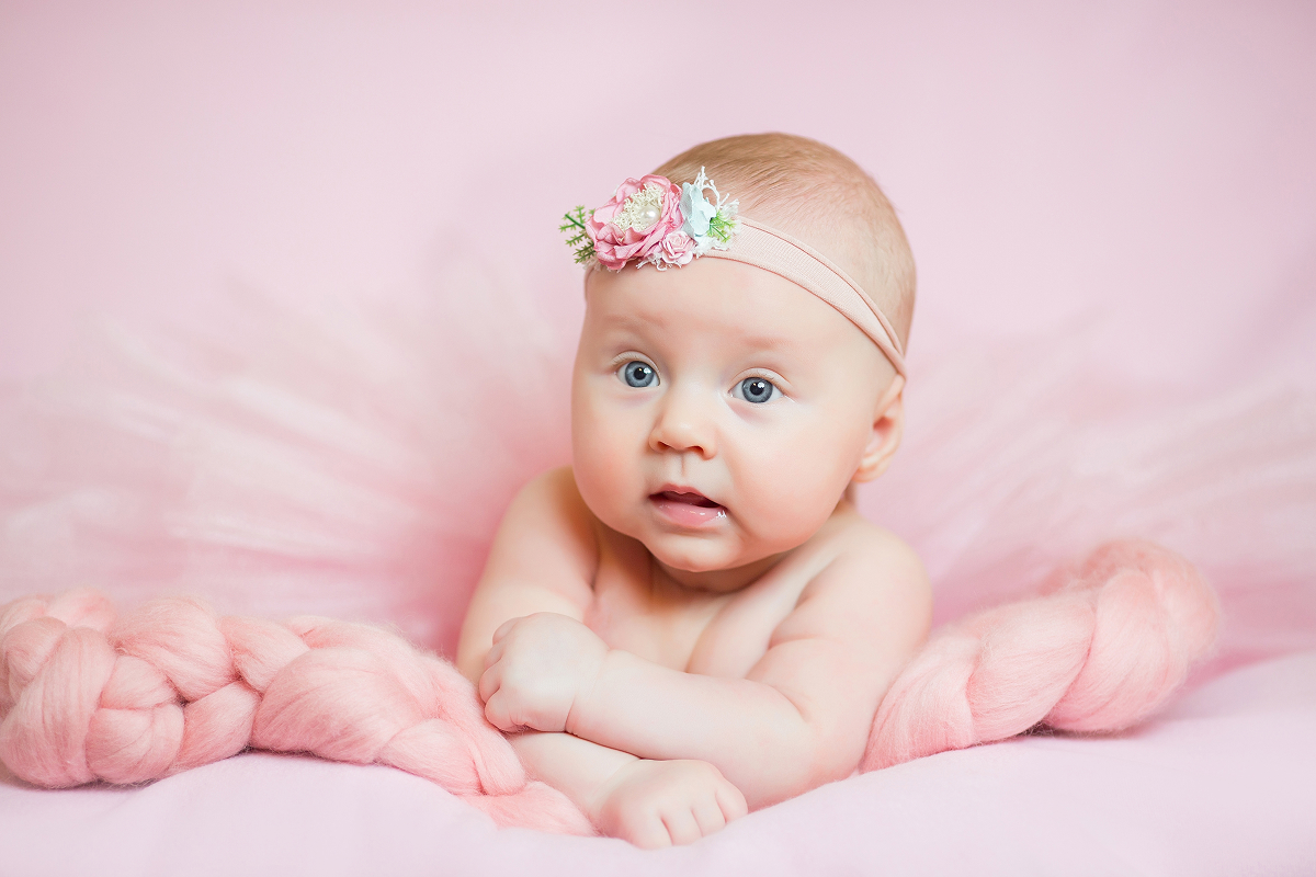 Newborn baby Layla Rose Johnson smilin