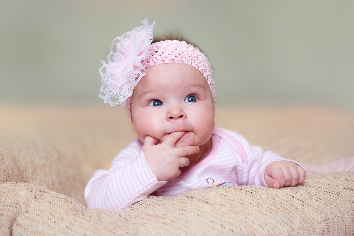 Newborn baby Layla Rose Johnson smilin
