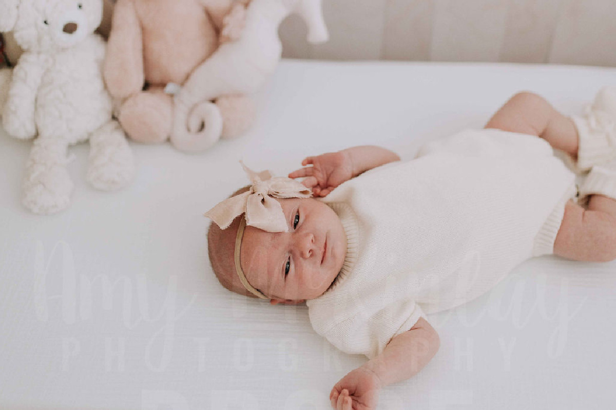 Newborn baby Layla Rose Johnson smilin