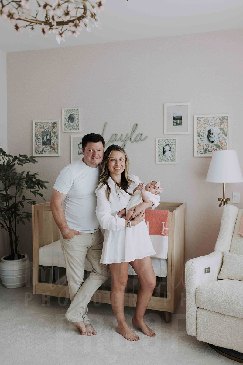 Newborn baby Layla Rose Johnson smilin